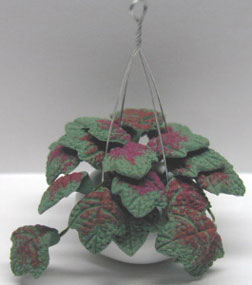 Dollhouse Miniature Hanging-Trop. Dark Green Leaves 2 3/8